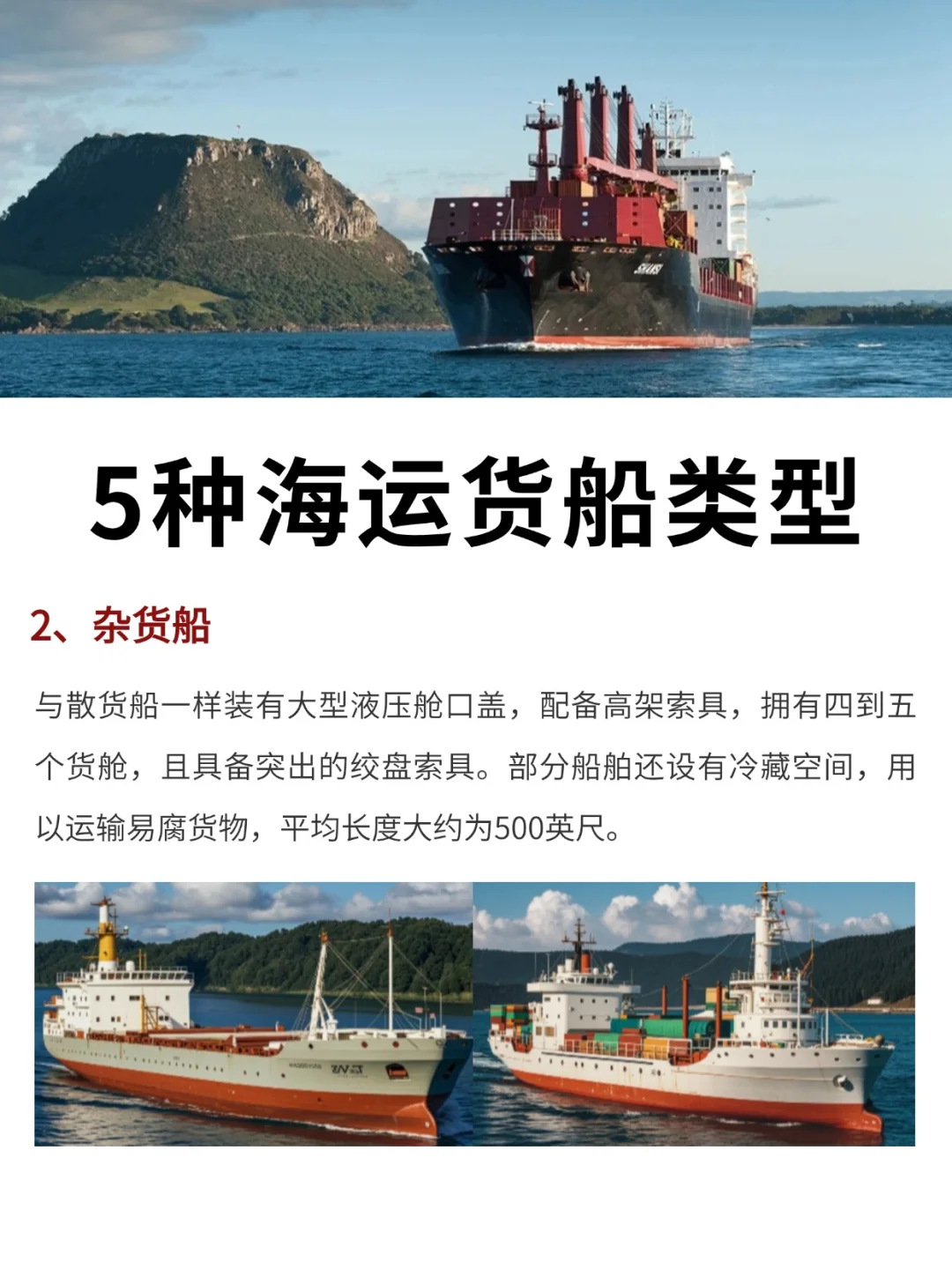 国际物流｜5种常见的海运货船类型