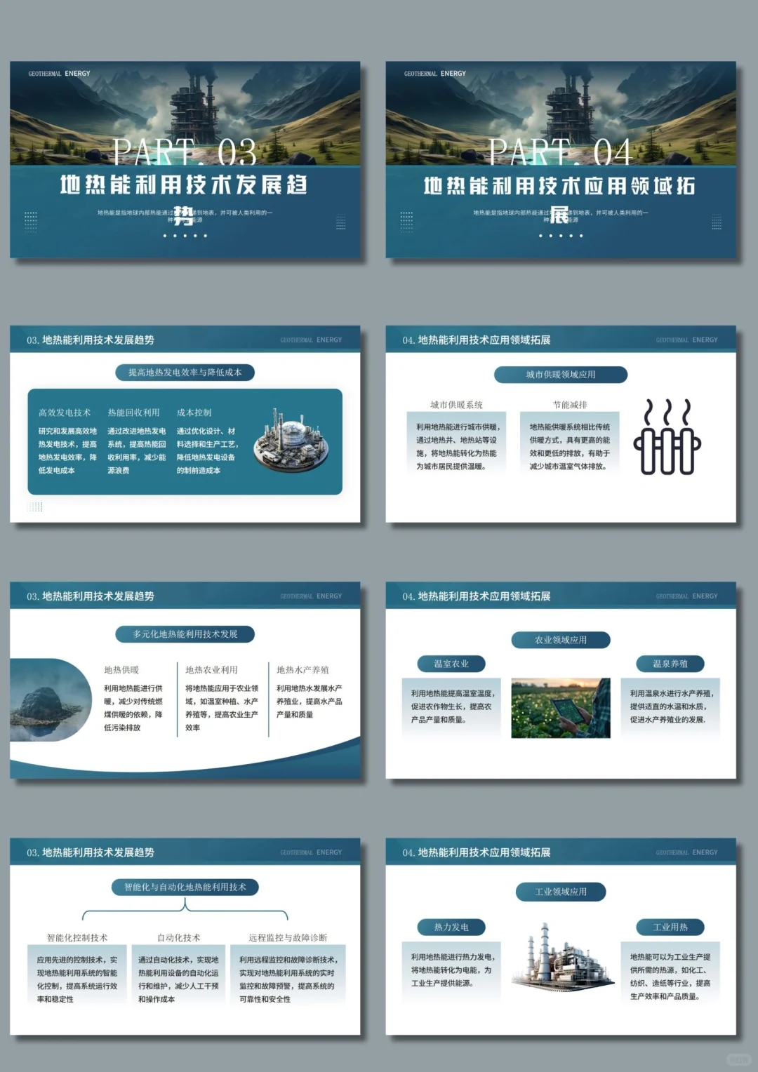 地热能利用技术研究与应用ppt模板分享