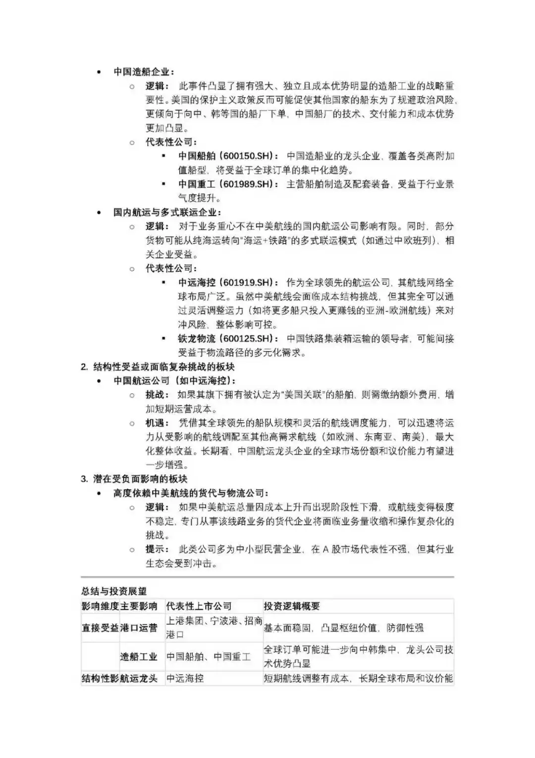 中国对美国船运反制的影响