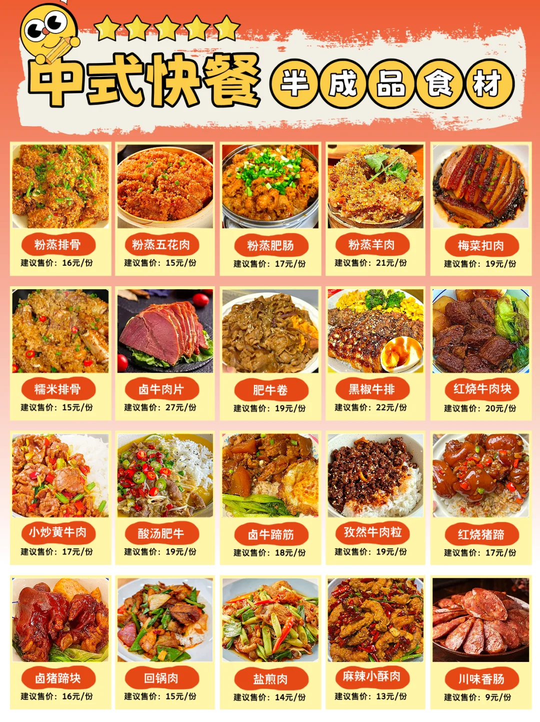 40款适合快餐店的半成品菜，直接抄菜单?