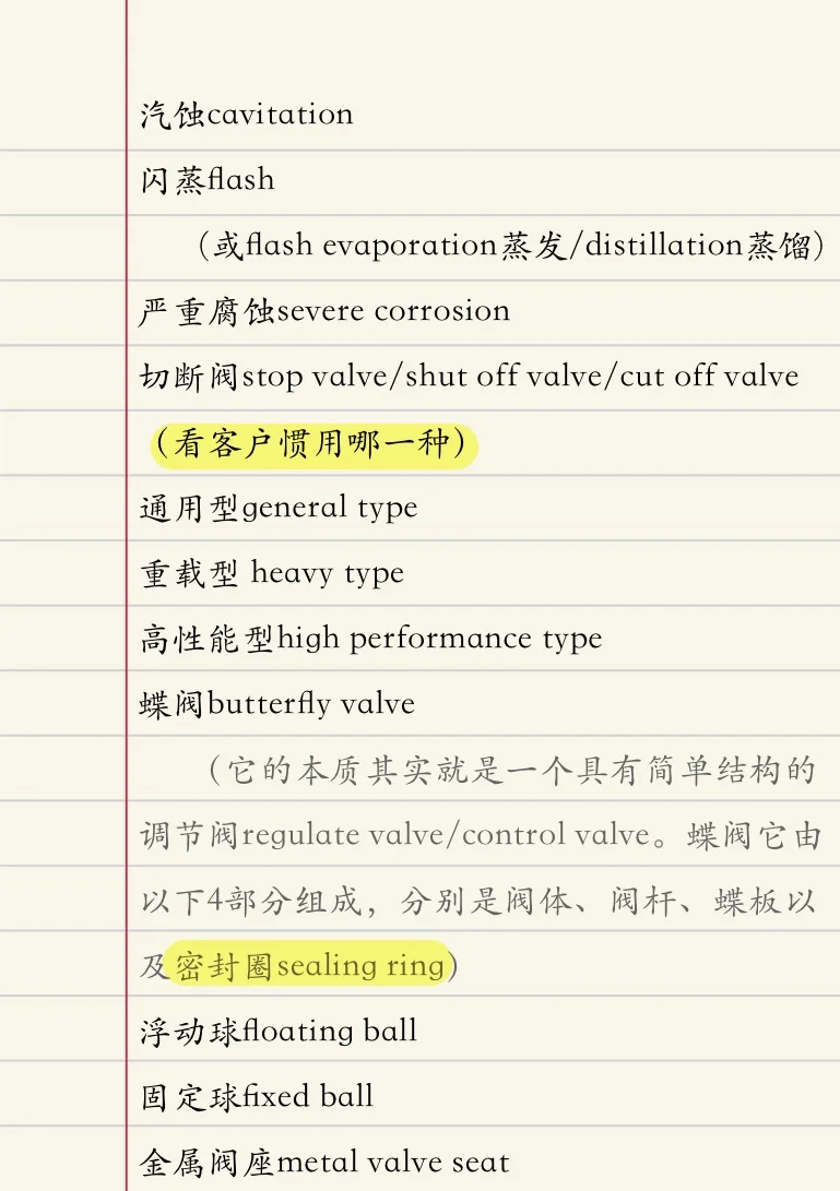 阀门/仪表外贸中英翻译术语|?自用9页