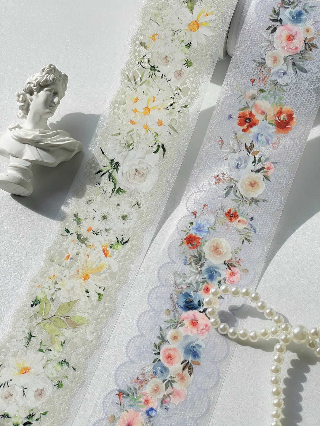 ? 击中少女心！拉丝银覆膜花花蕾丝胶带