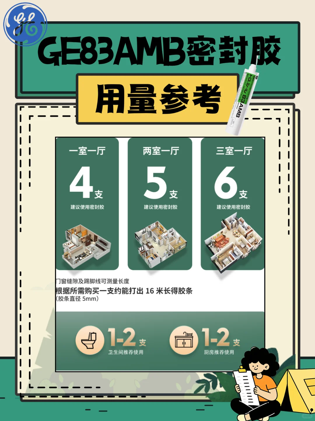 厨卫发霉开裂?GE83AMB 一次解决所有痛点✨