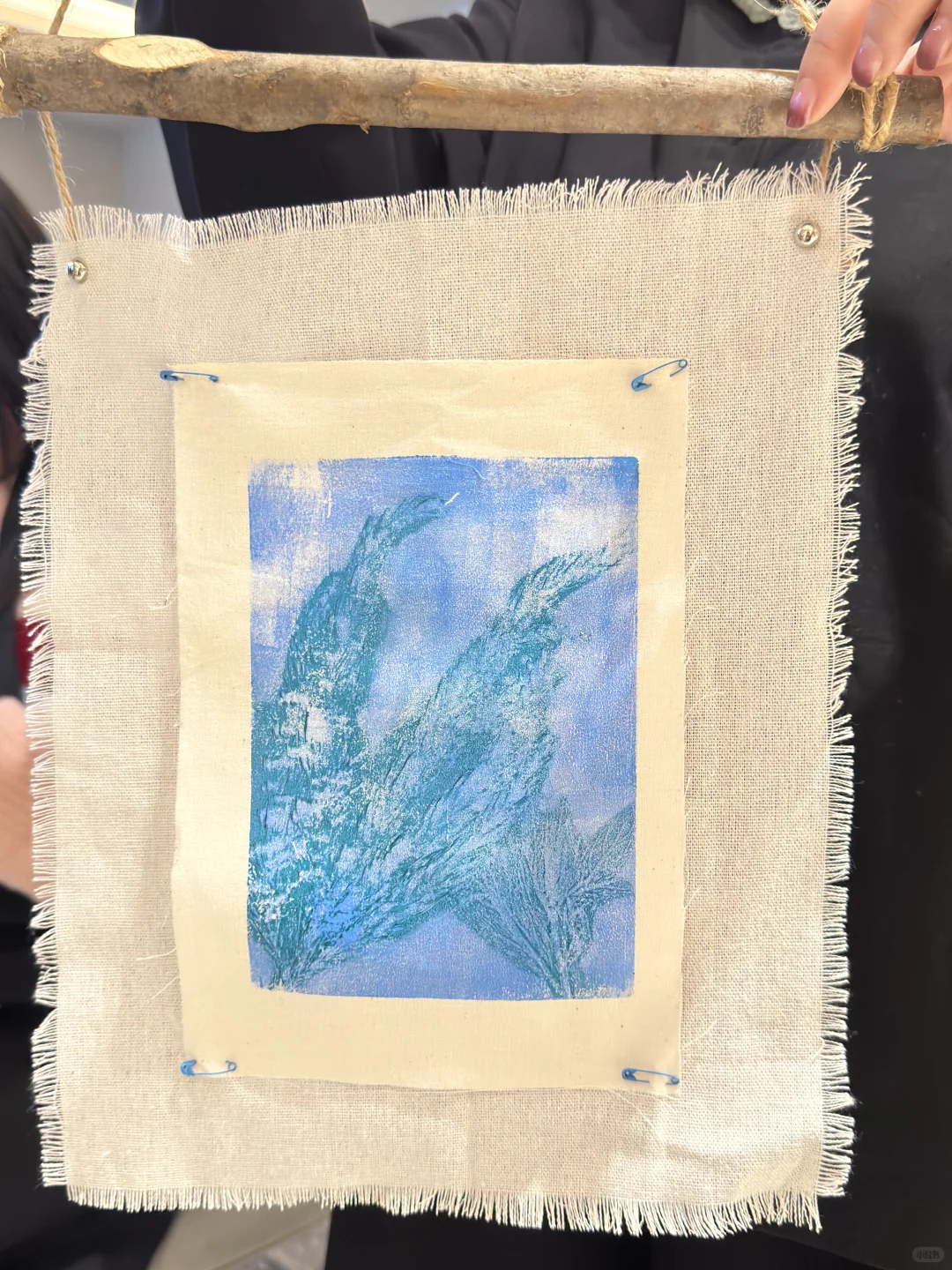 在太古里之夜活动，用凝胶版画做挂布