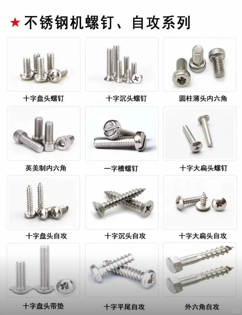 创意分类｜带你认识各种不锈钢螺丝