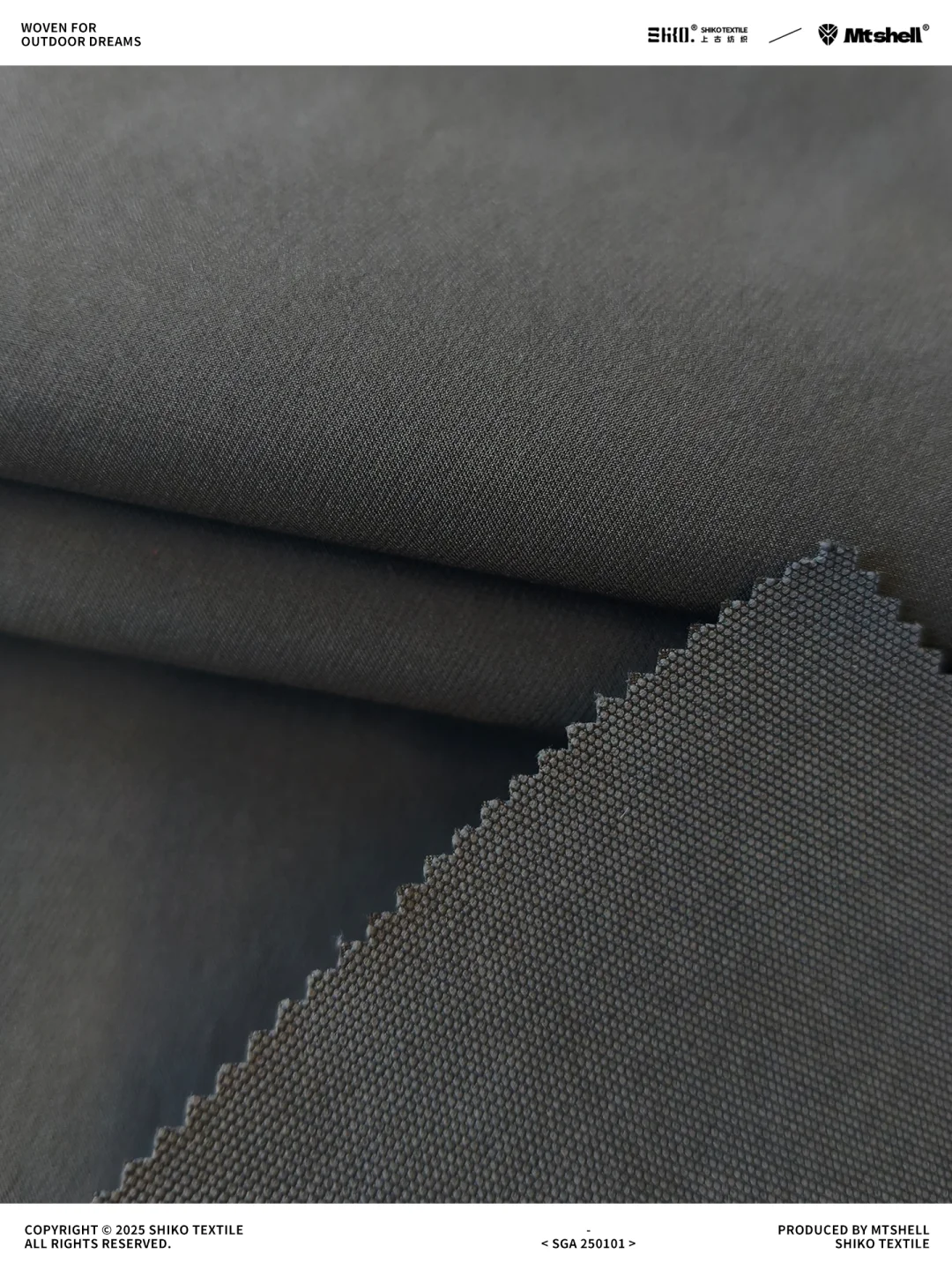 新品户外永久抗静电无氟防水登山布软壳面料