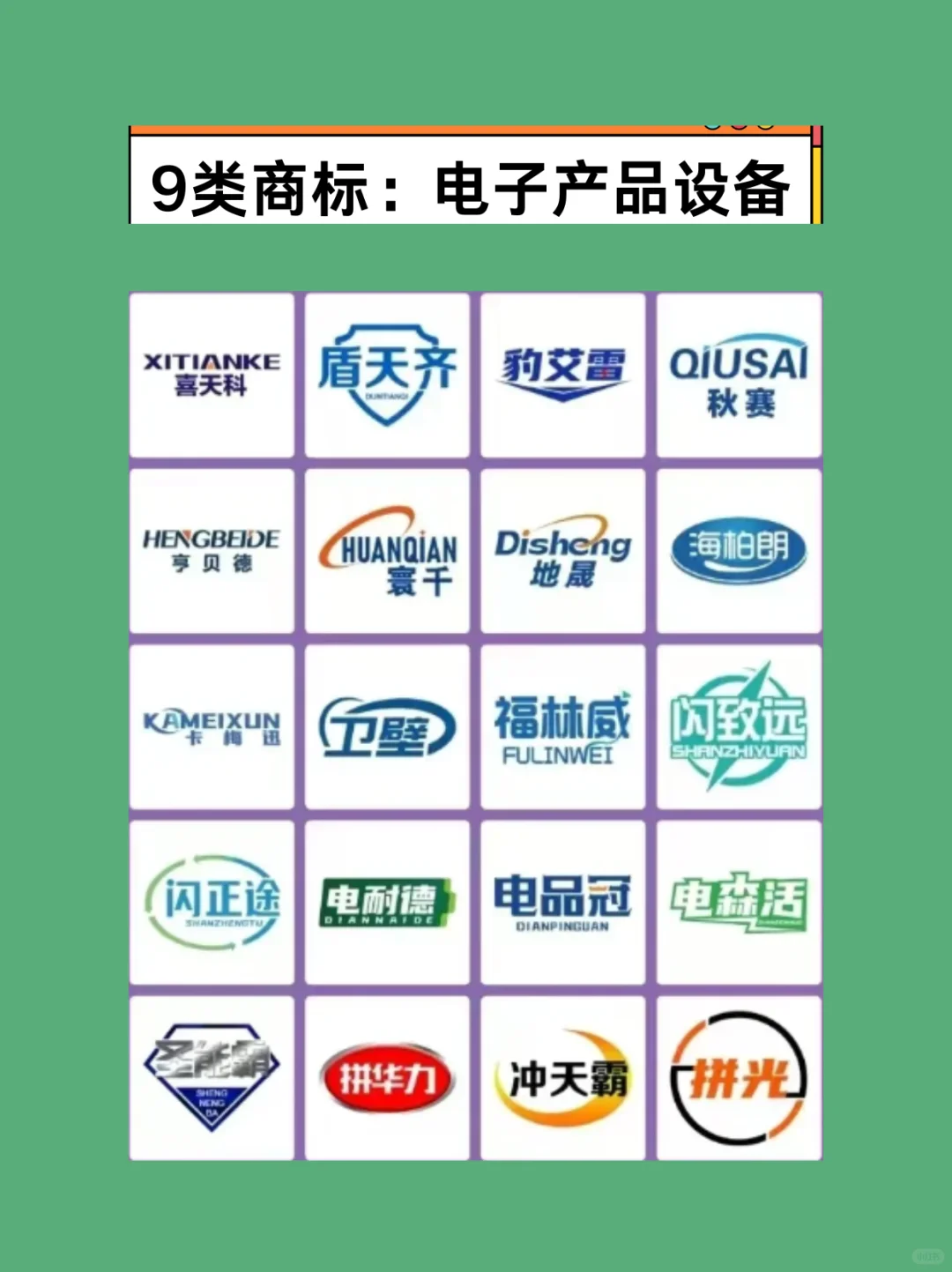 9类商标：科学仪器电子产品设备