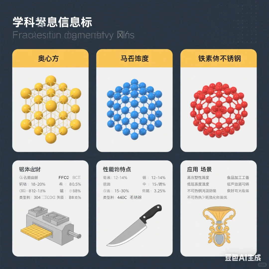 奥氏体、马氏体、铁素体不锈钢的区别