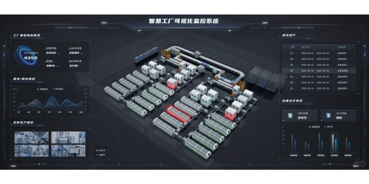 生产车间流水线大屏，