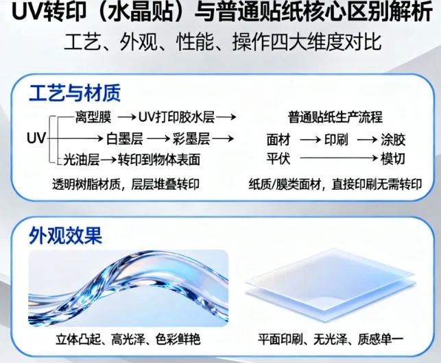 水晶贴和普通贴纸啥区别?