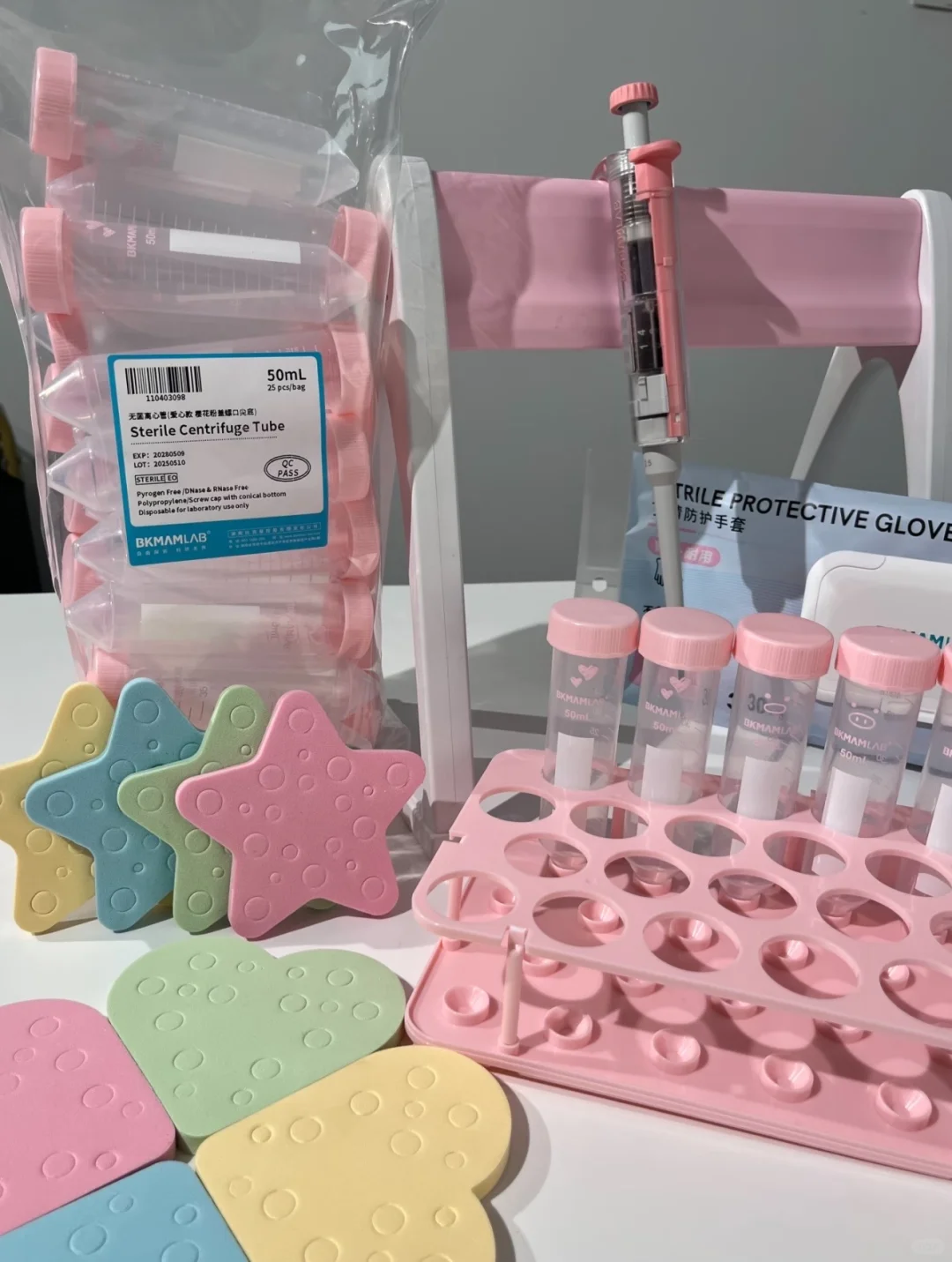 实验室的粉色，太治愈了～