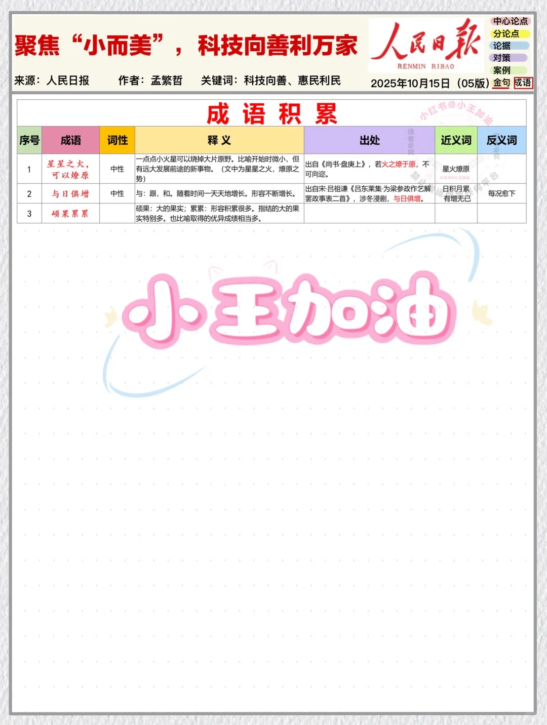 人民日报每日精读打卡|10月19日【科技惠民】