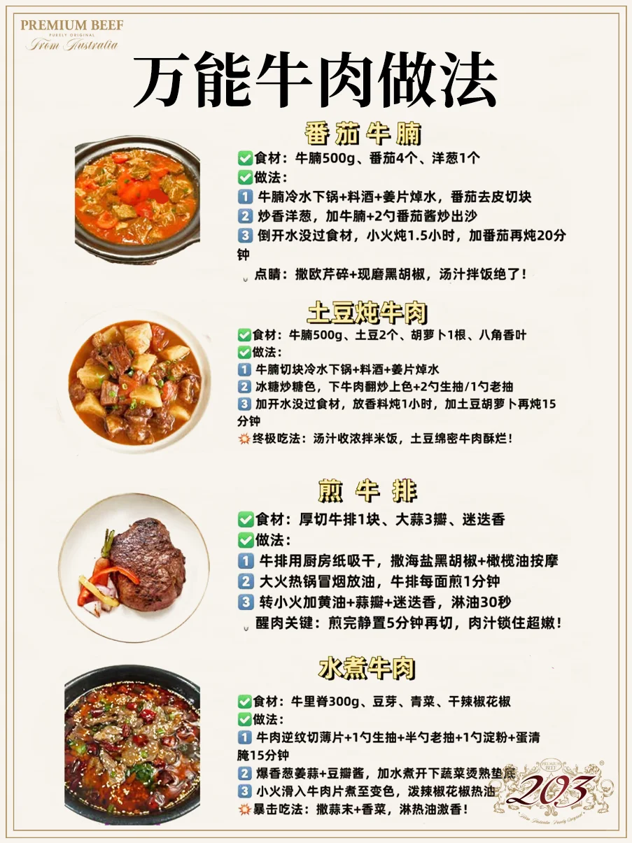 万能牛肉的16种神仙吃法，?一口入魂！