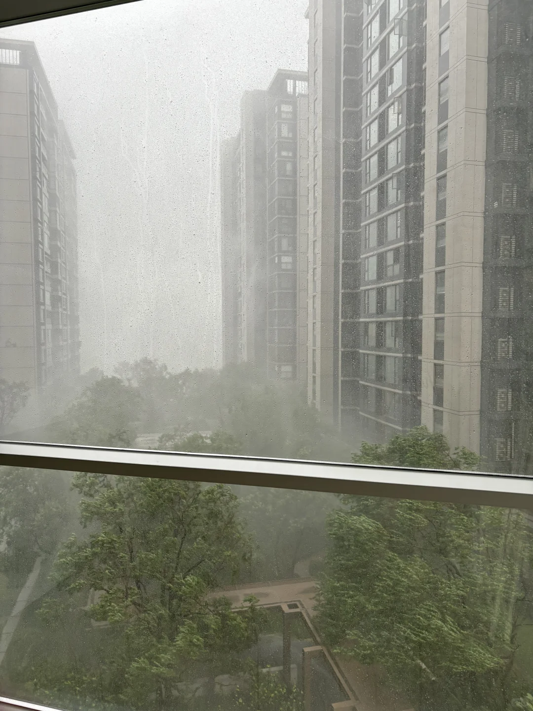 强对流天气下的封窗效果?️live沉浸式暴雨