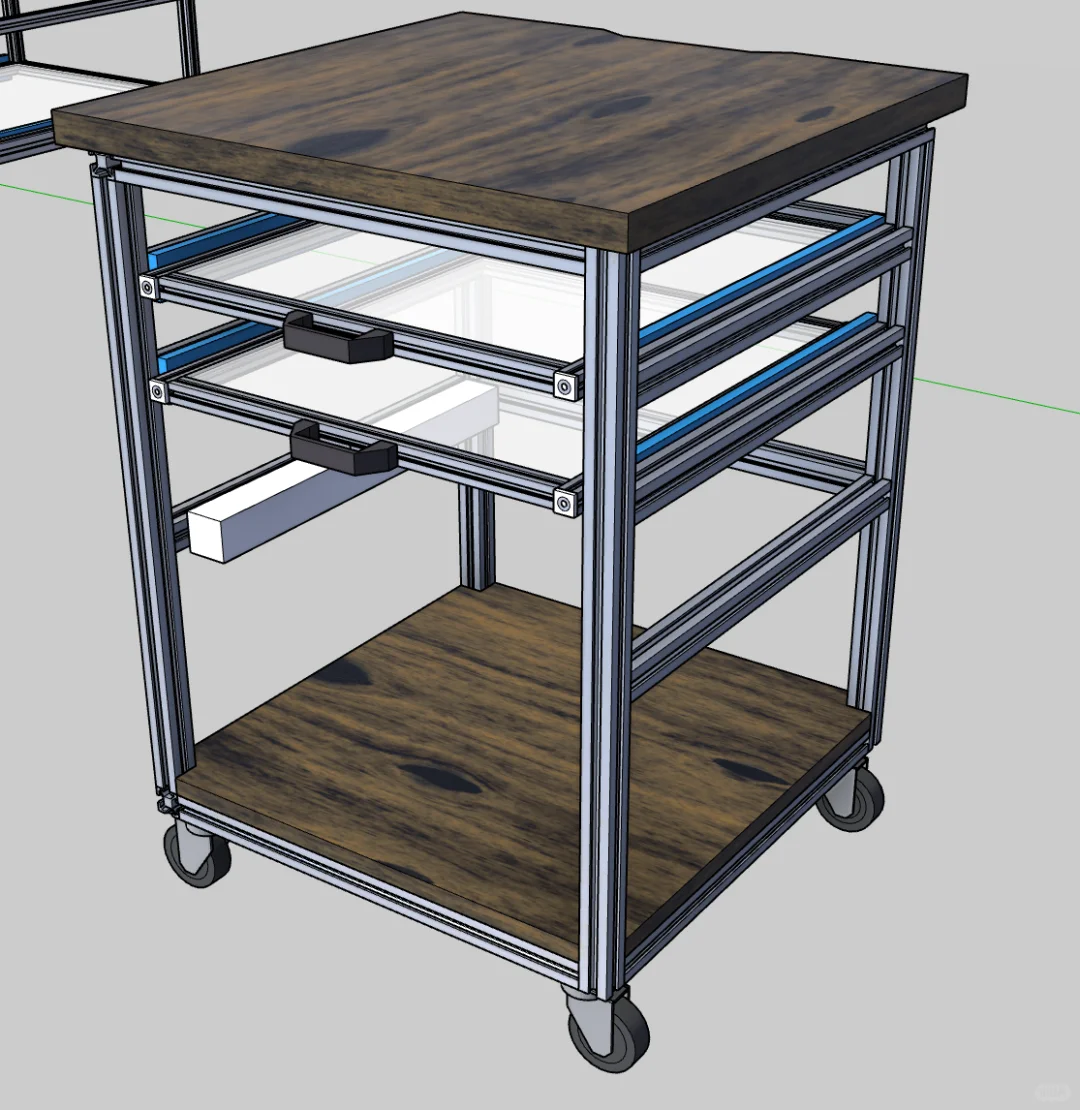 专门设计的标准化铝型材机床柜完成了