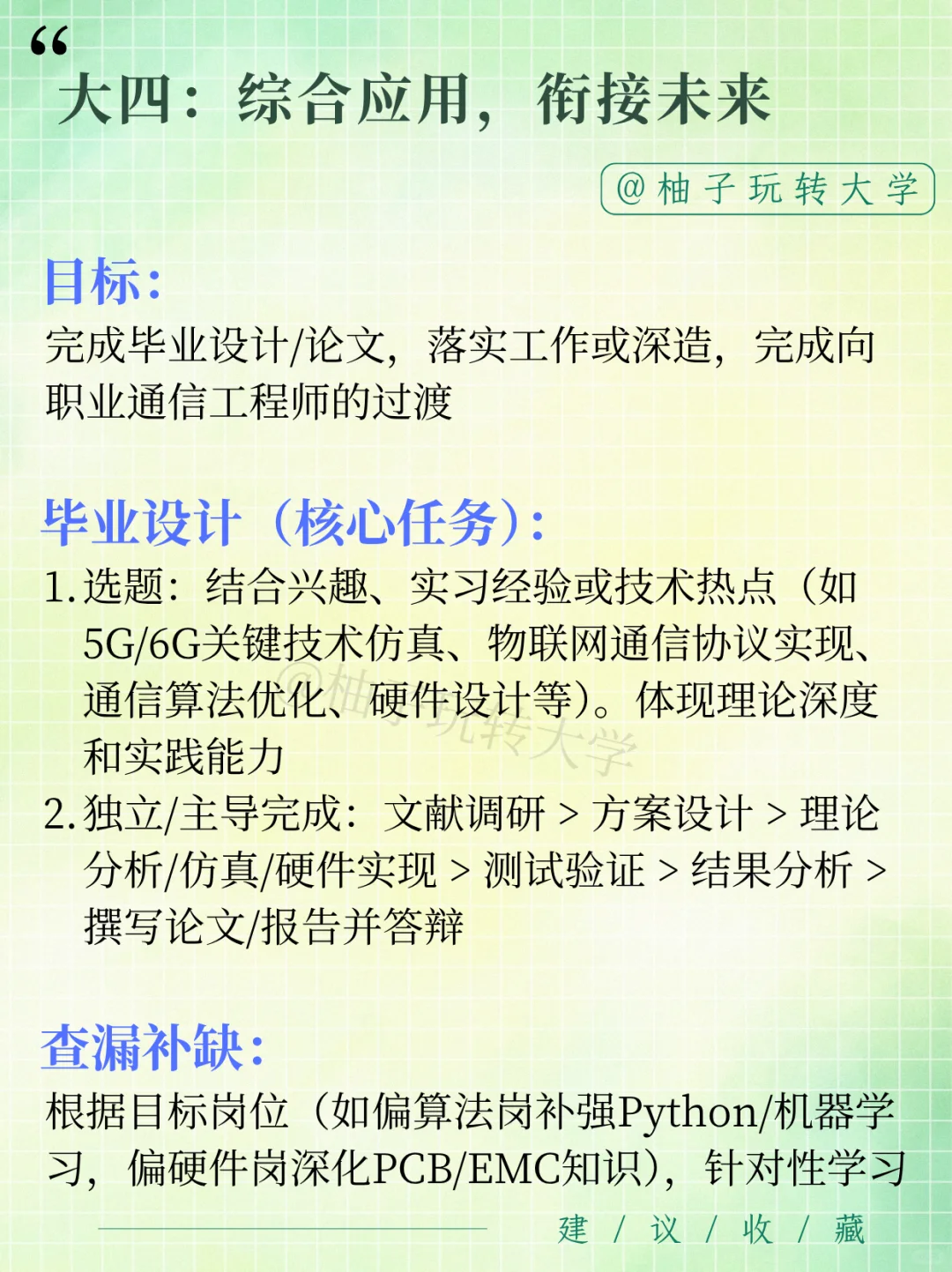 通信工程专业大学四年的安排