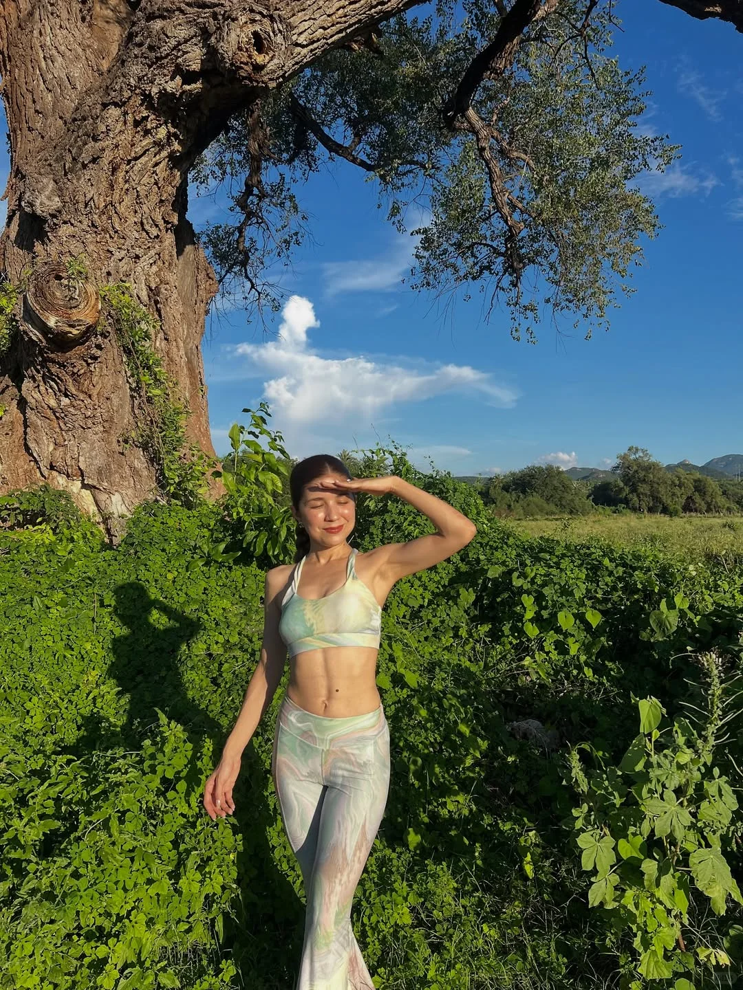 户外穿这款扎染瑜伽服，自然美学绝了?