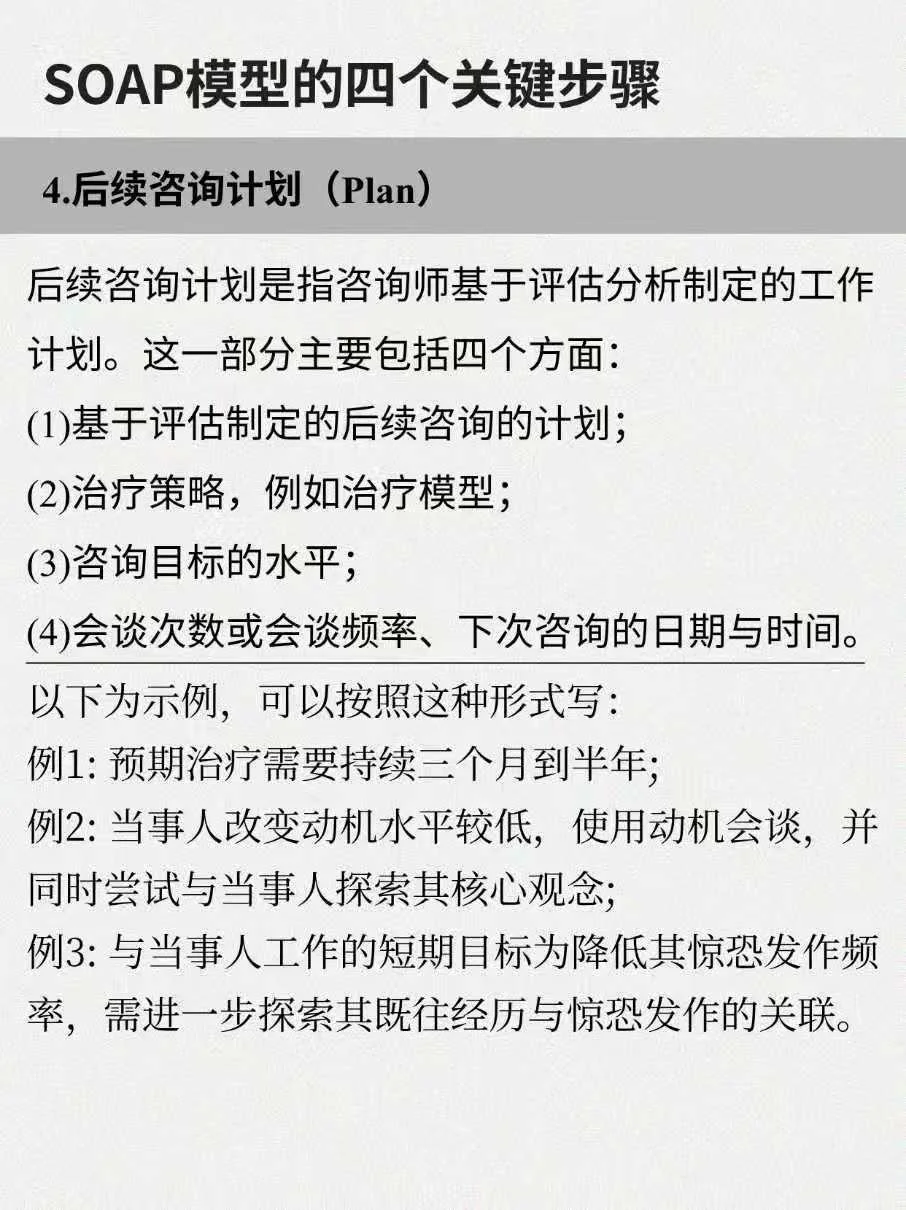 优化心理咨询记录 SOAP模型的四个步骤