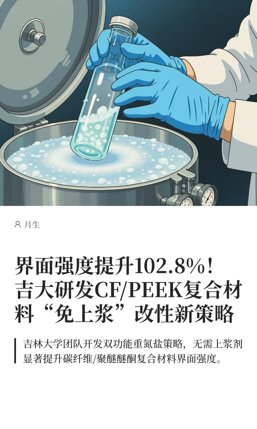 界面强度提升102.8%！吉大研发CF/PEEK
