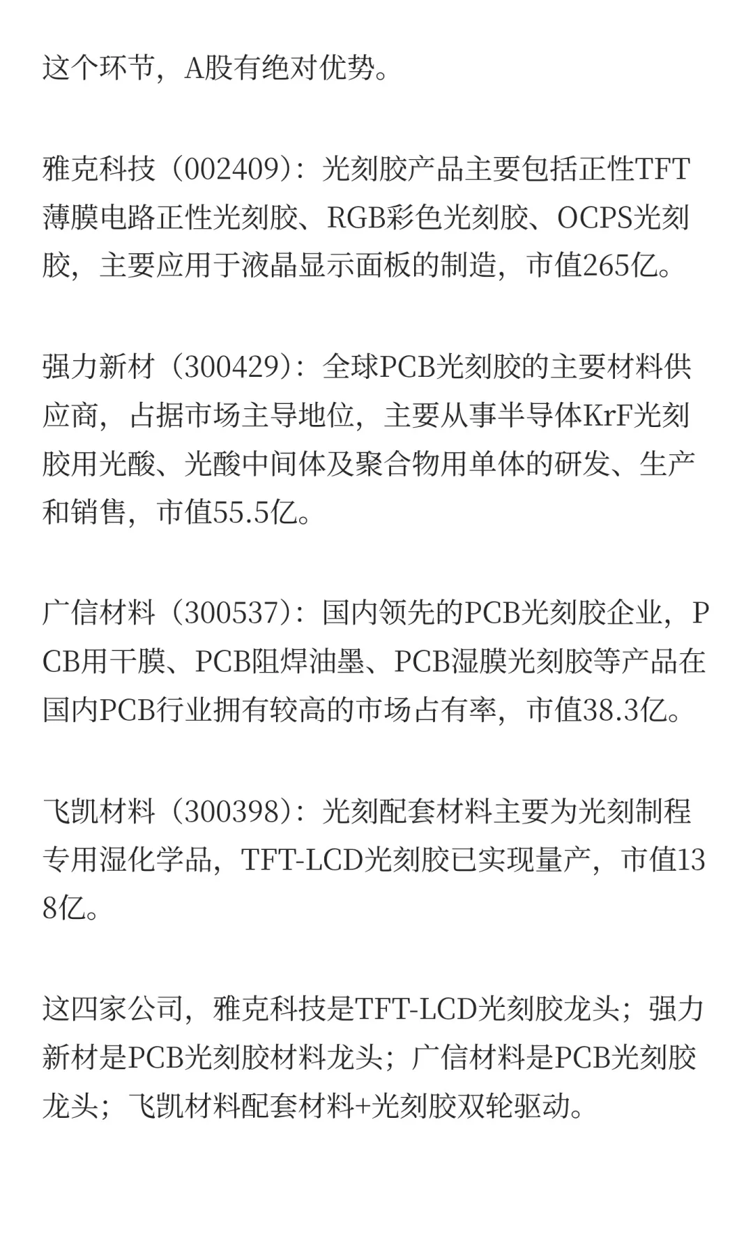 光刻胶技术黑箱被打破，12只受益股全梳理！