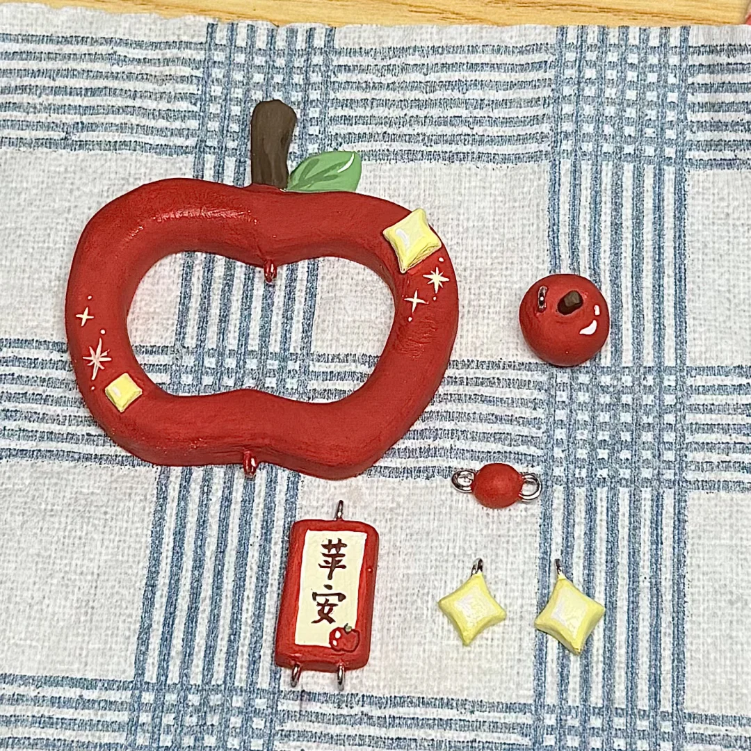 石塑粘土教程｜貌美?车挂，苹苹安安?