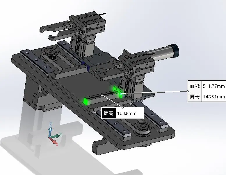 圆柱物料双工位夹紧顶升三坐标机械手
