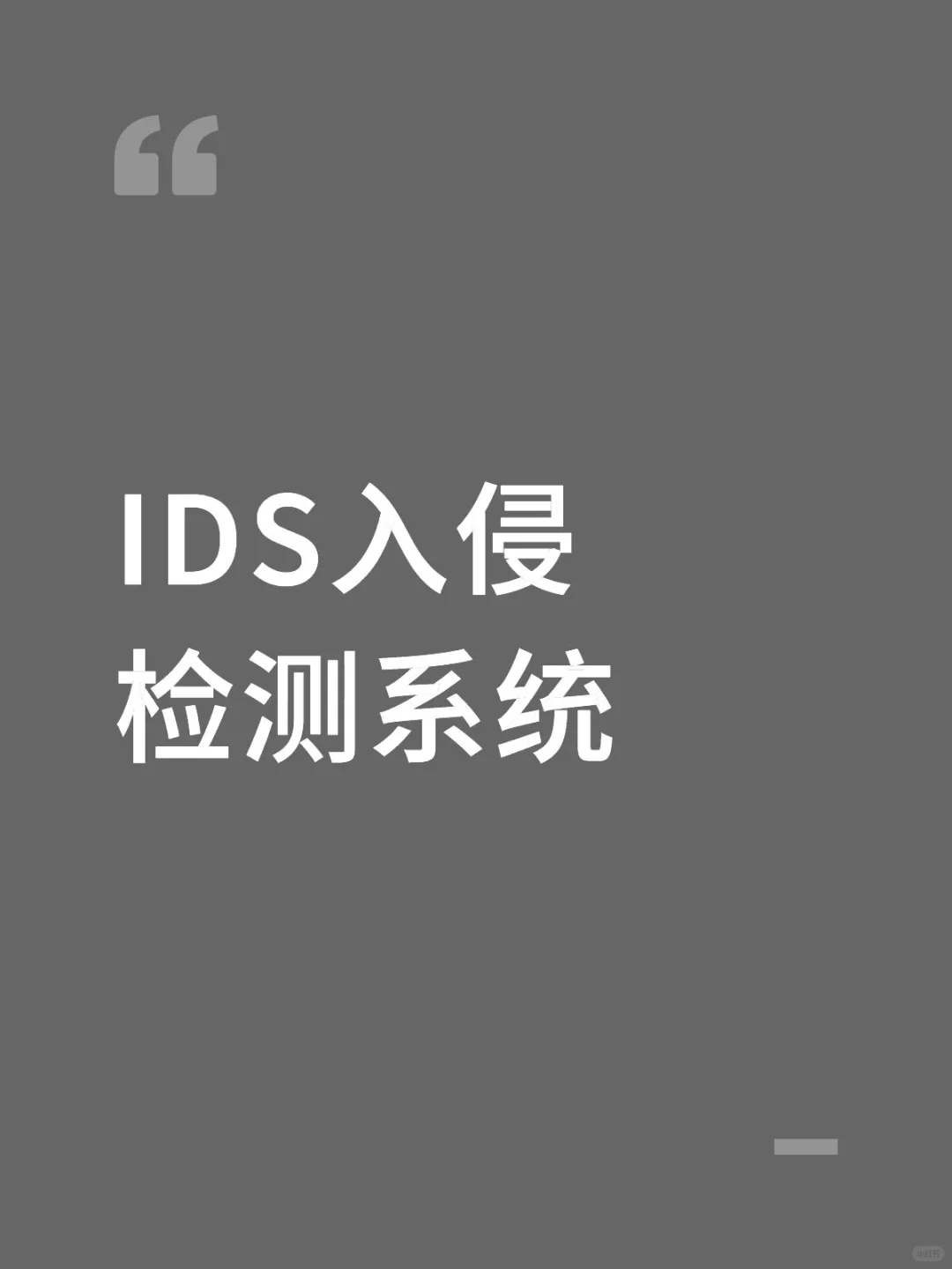 IDS入侵检测系统