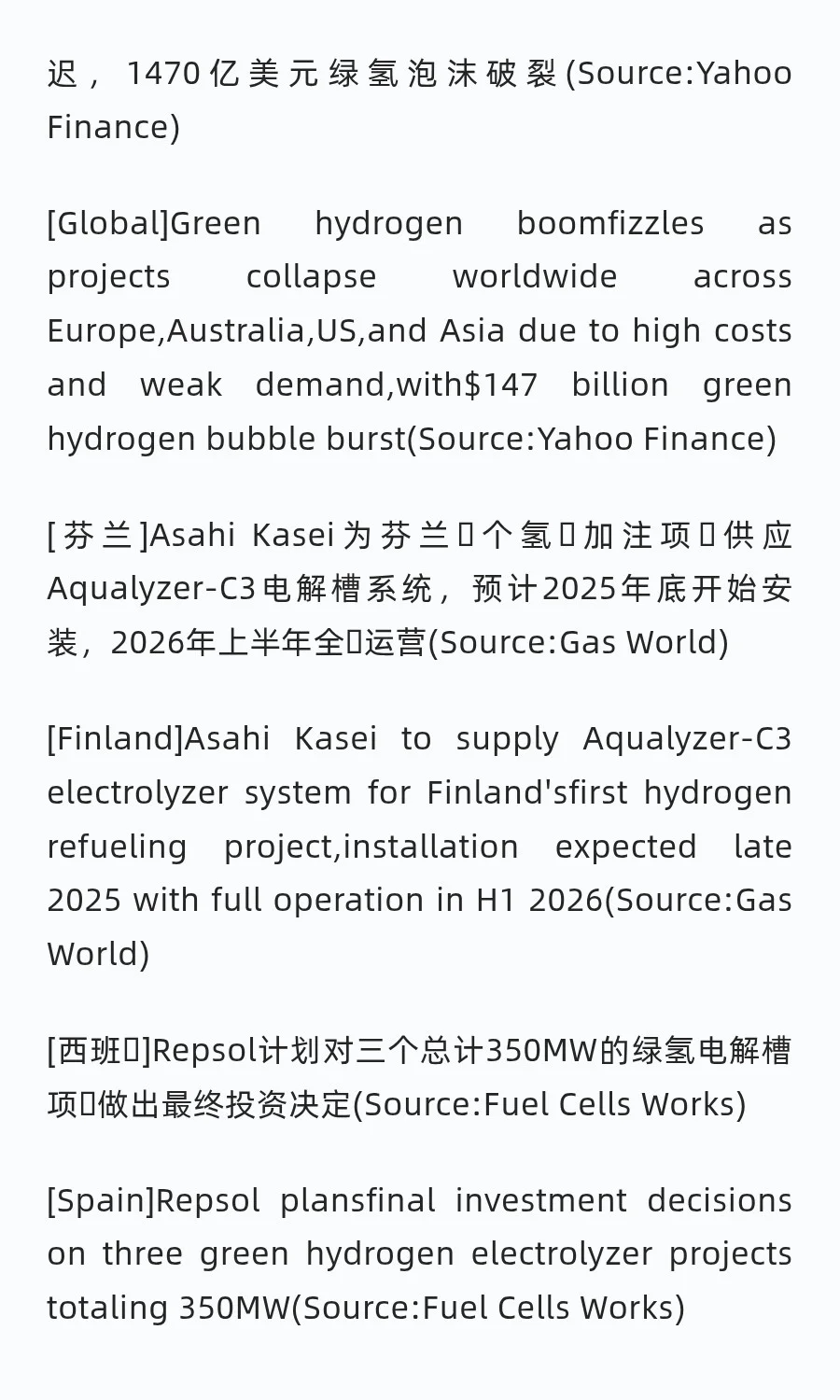全球新能源行业动态周报July 20 – July 26