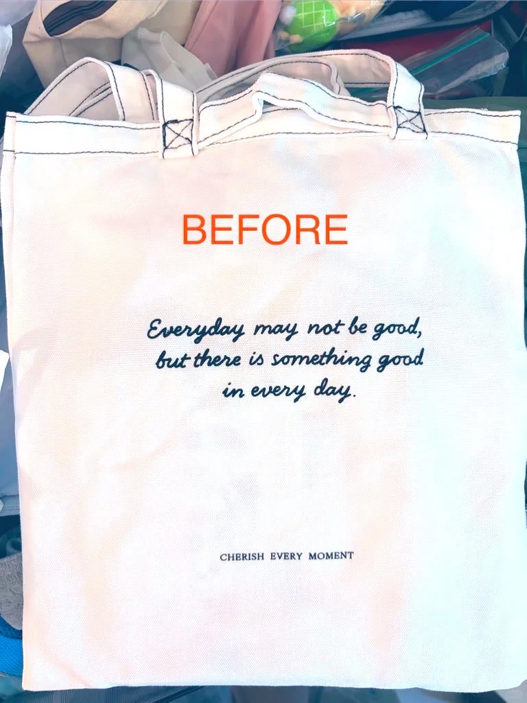 周末做手工，為Daiso 买的帆布袋加工