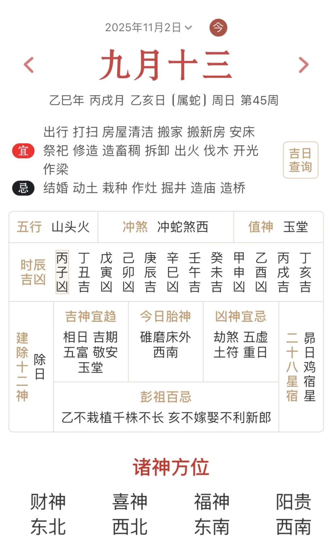 2025年11月2日 现代人的电子黄历～