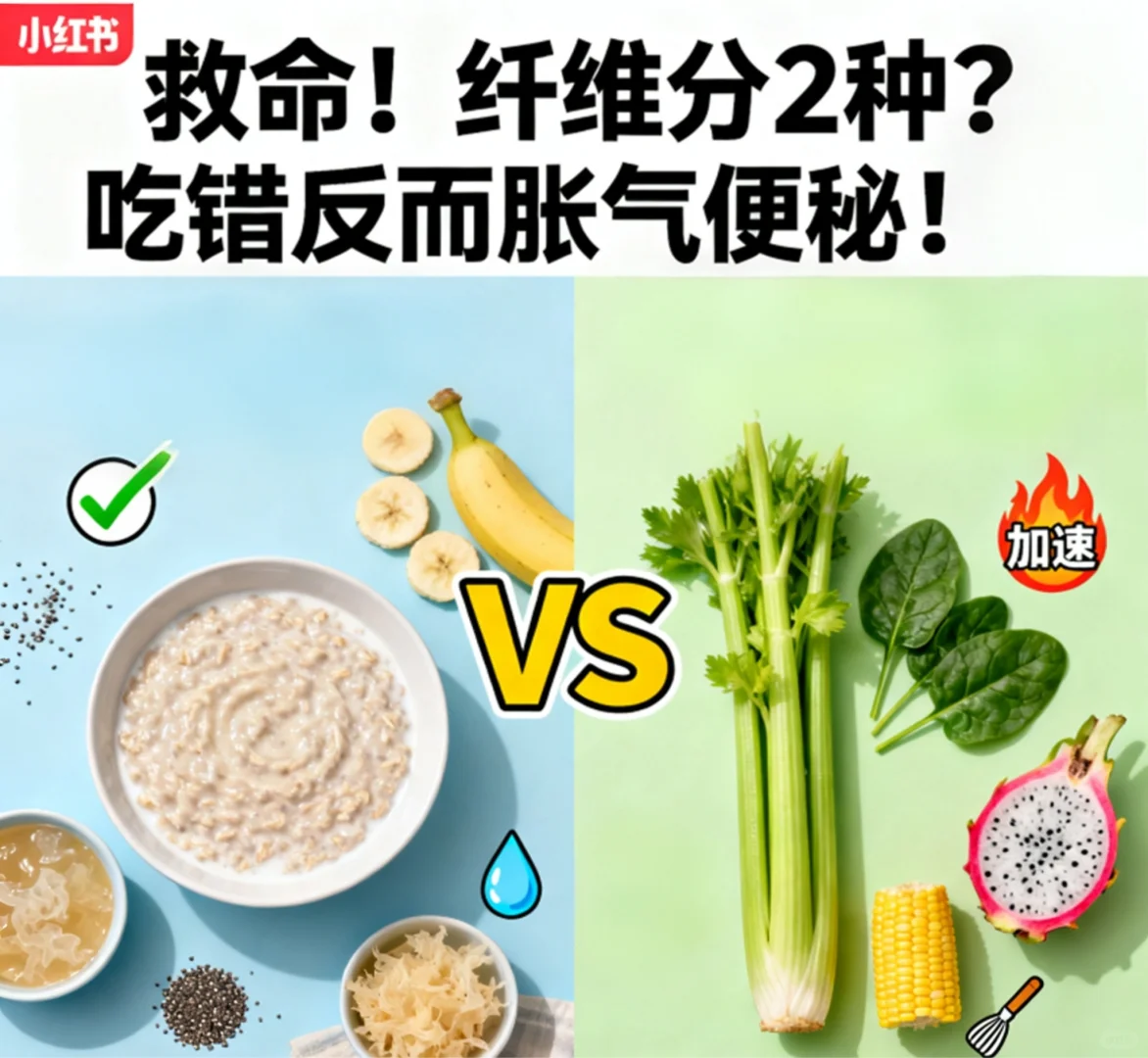 原来膳食纤维分两种？吃错反而加重胀气便秘