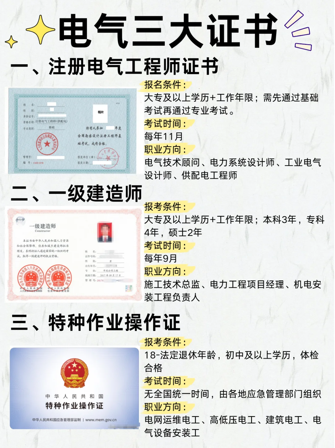 电气值得考的三大证书✊✊