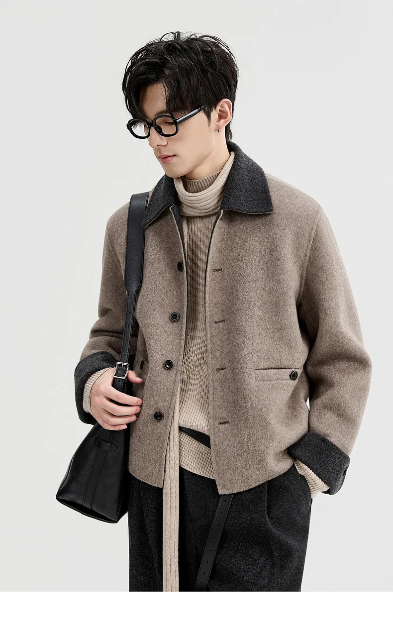 BB 伯爵卓尔 | 撞色拼接双面呢夹克外套