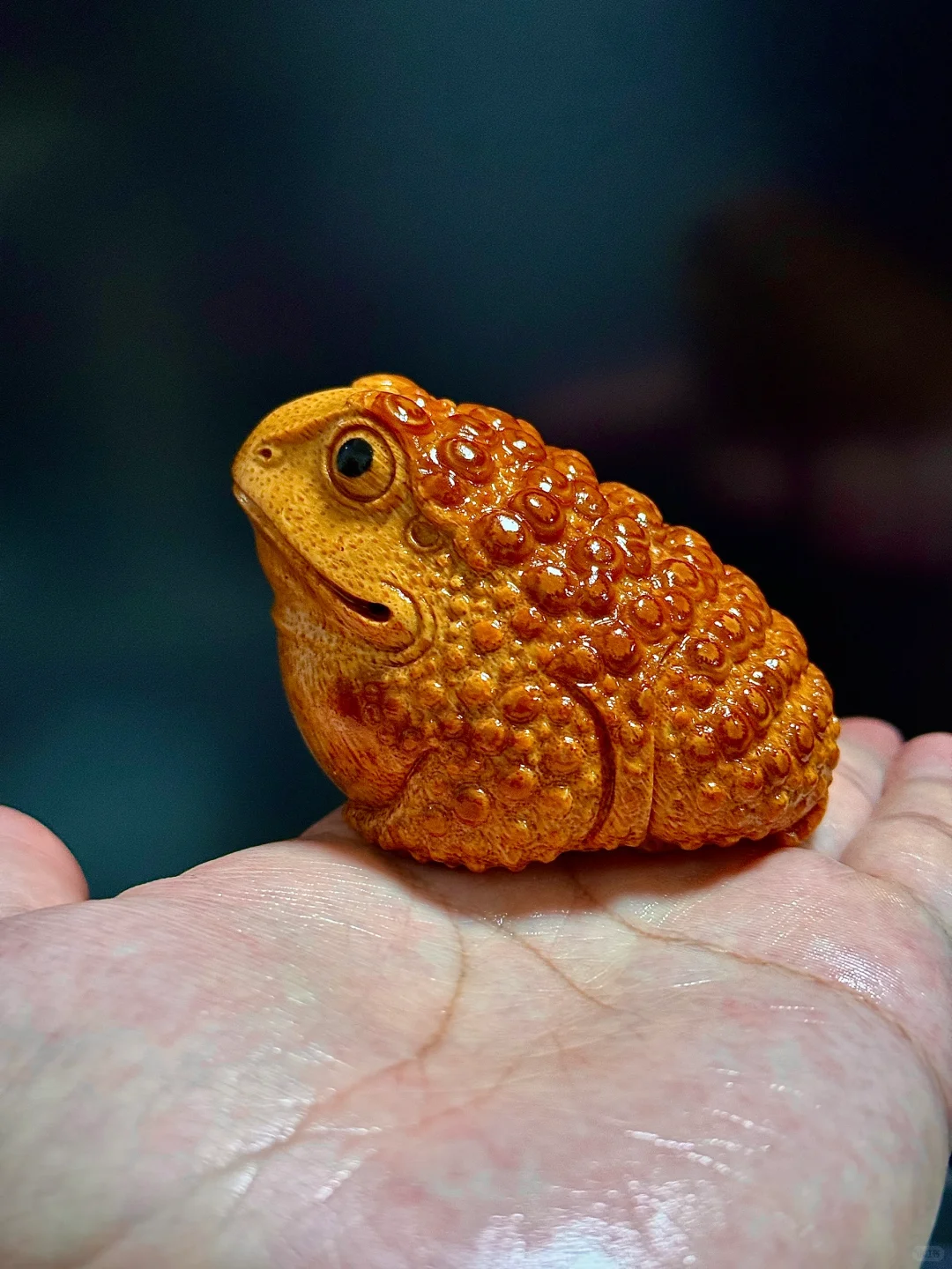 徐锦平竹根雕金蟾