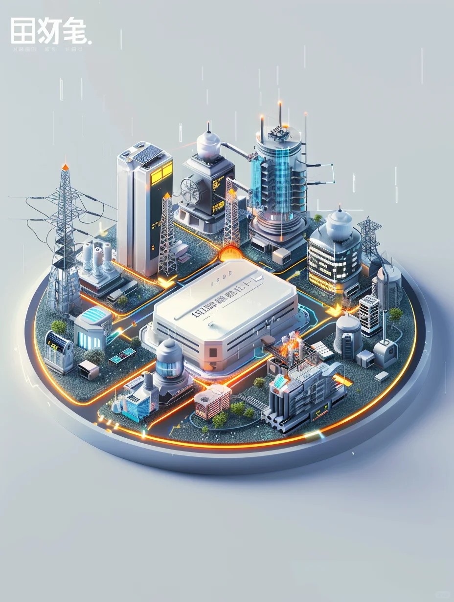 Midjourney咒语分享-电网主题智慧城市