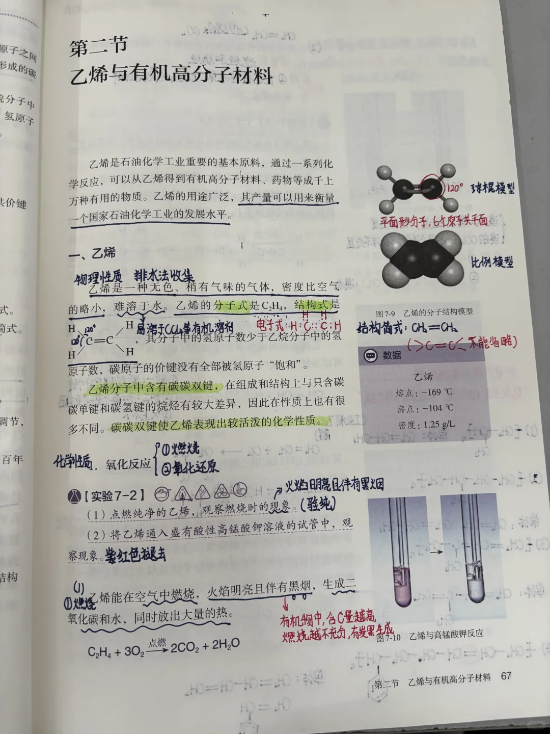 高中化学?《乙稀与有机高分子材料》备课笔记