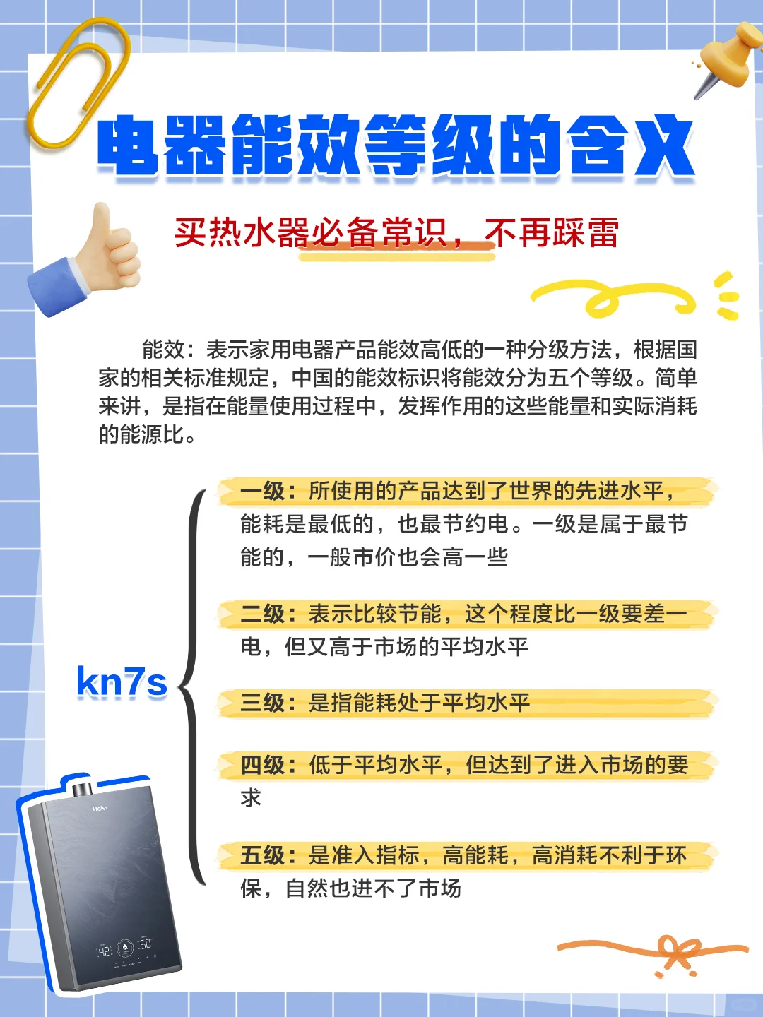 1图看懂电器能效等级，教会你买热水器！