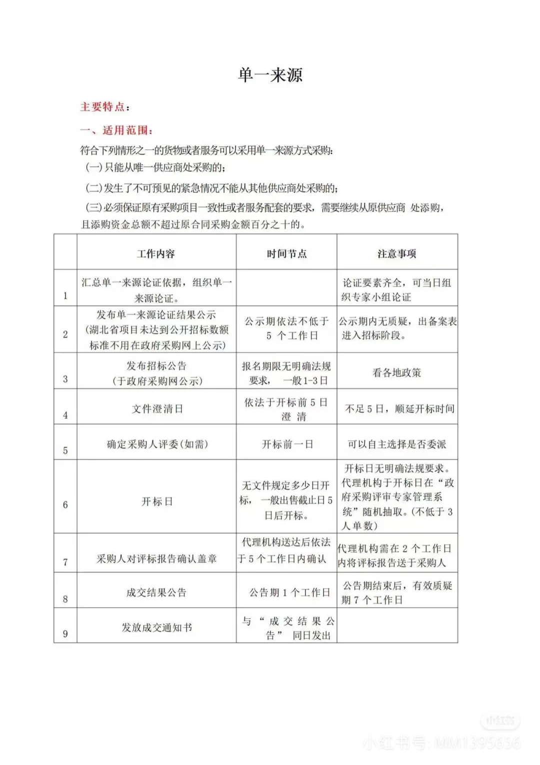 公开招标采购的主要内容