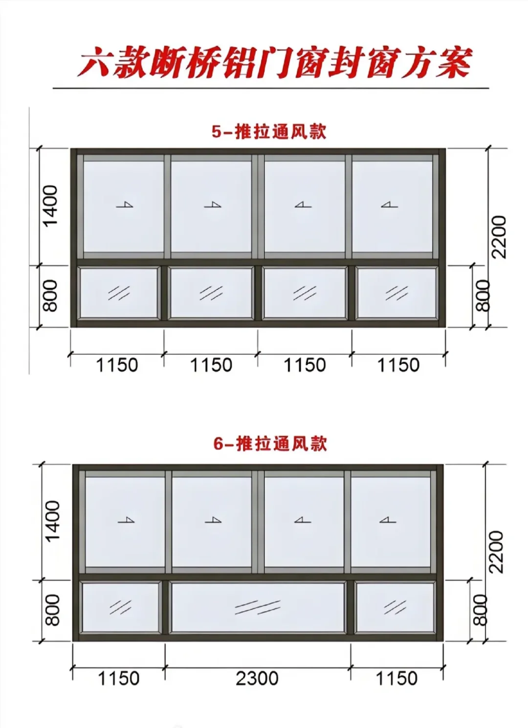 常见的六款断桥铝封窗方案