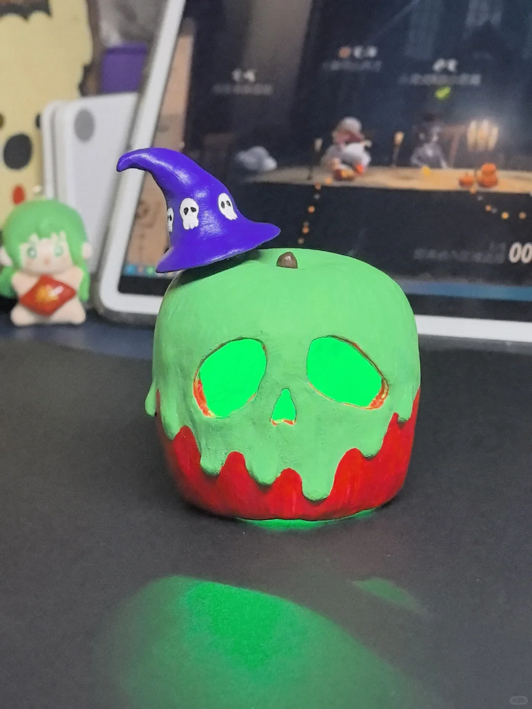 石塑粘土ｌ来一口万圣节限定的美味苹果吧～