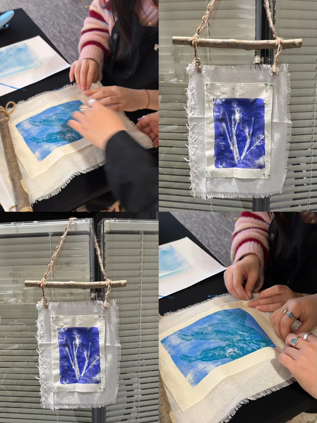 在太古里之夜活动，用凝胶版画做挂布