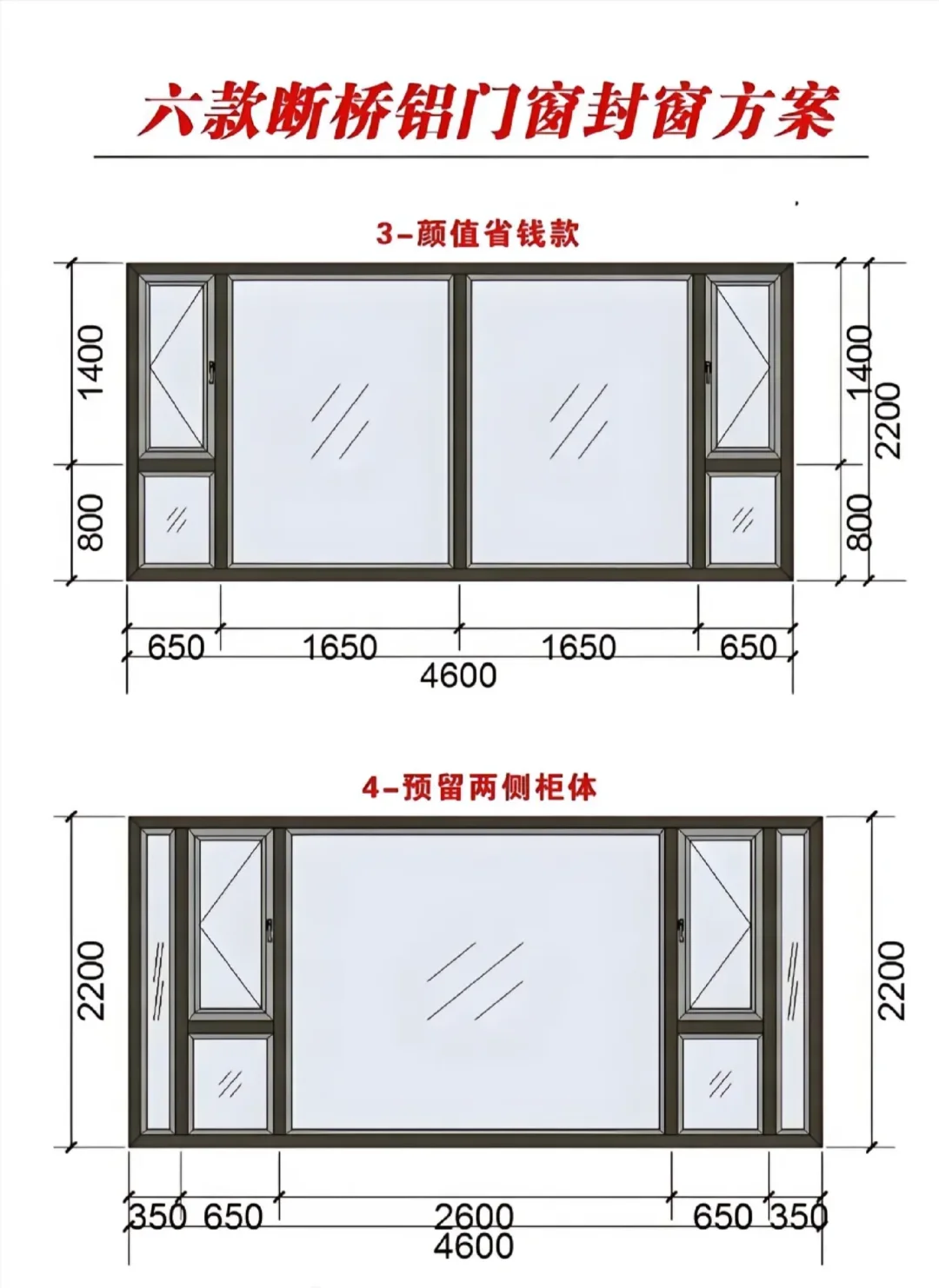 常见的六款断桥铝封窗方案
