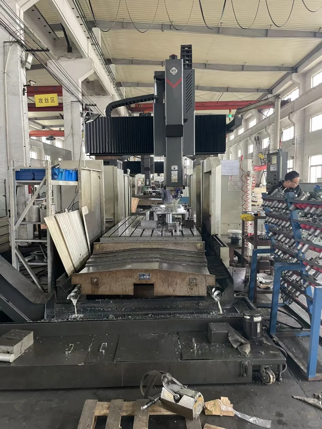 工厂在位18年宁波海天GLU18×30数控龙门铣床