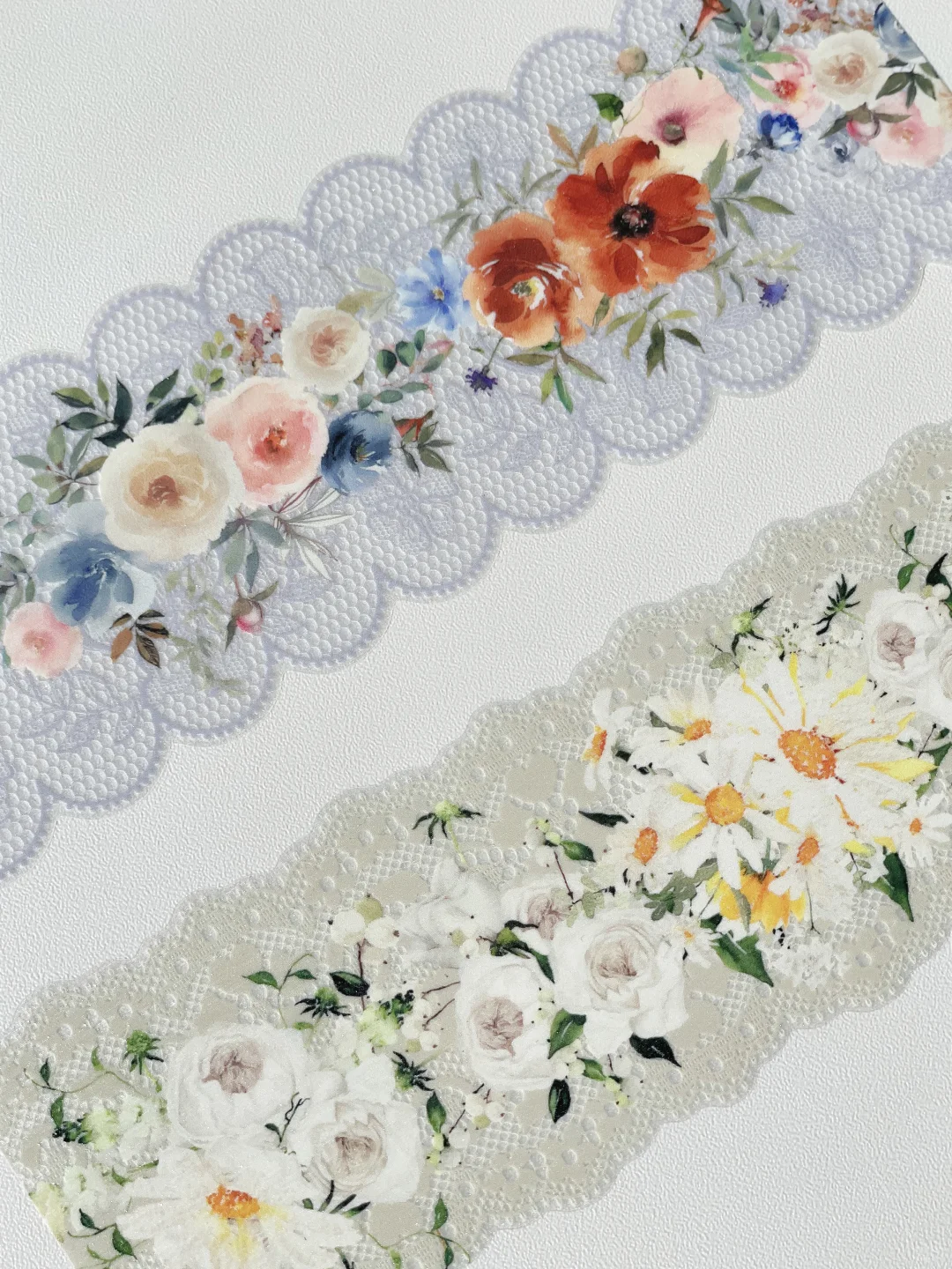 ? 击中少女心！拉丝银覆膜花花蕾丝胶带