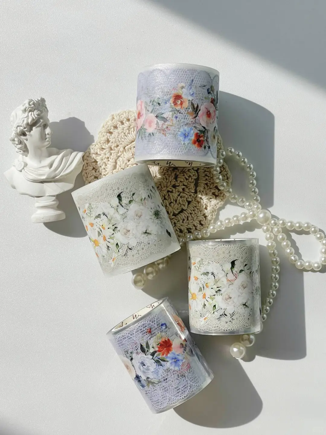 ? 击中少女心！拉丝银覆膜花花蕾丝胶带