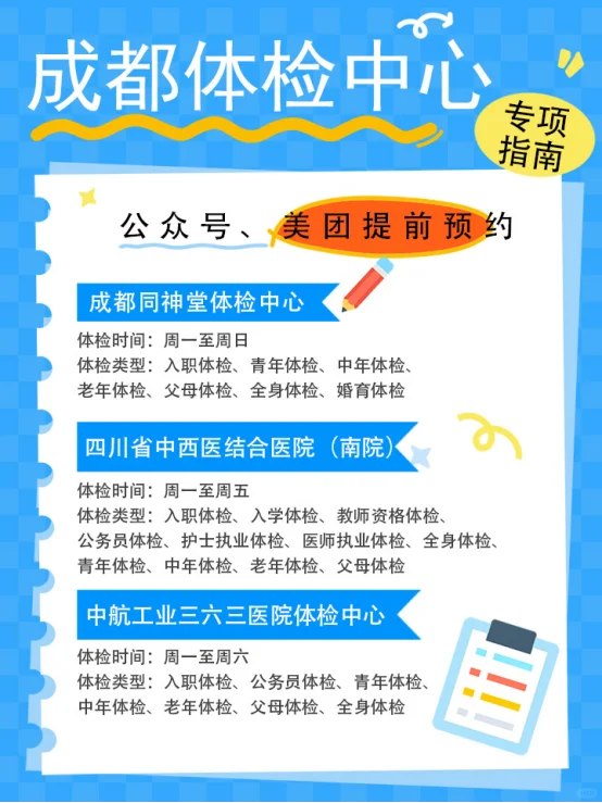 成都体检中心专项指南，赶紧码住~