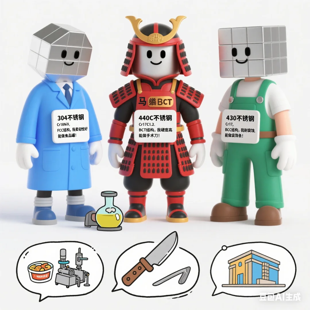 奥氏体、马氏体、铁素体不锈钢的区别