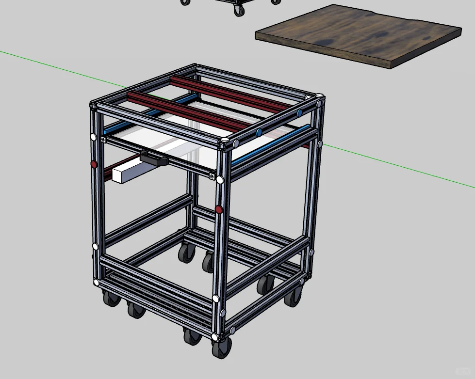 专门设计的标准化铝型材机床柜完成了