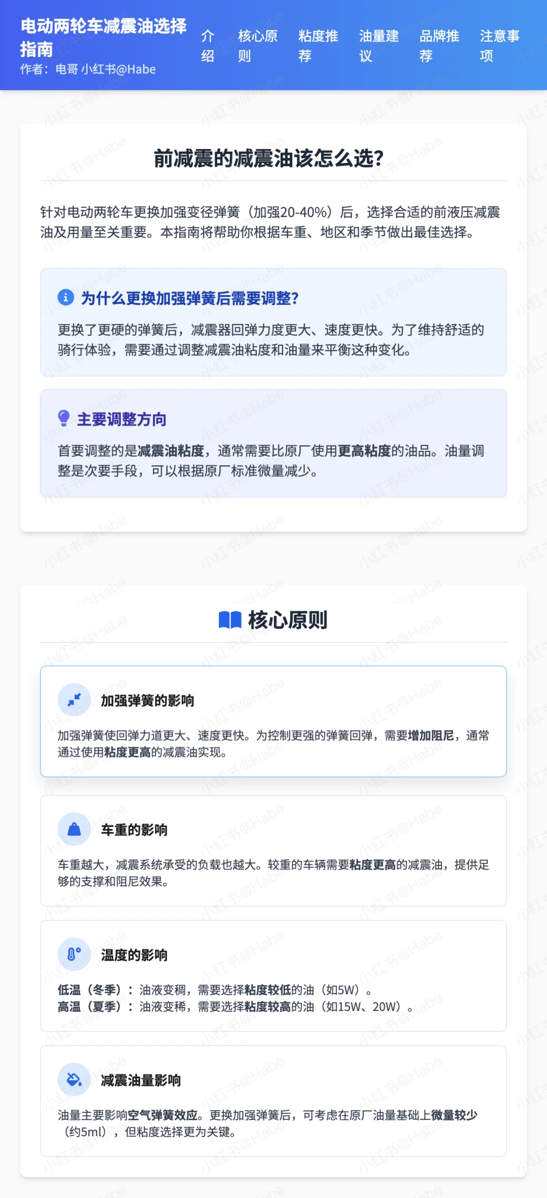 电鸡原装前减震弹簧和减震油的选择①