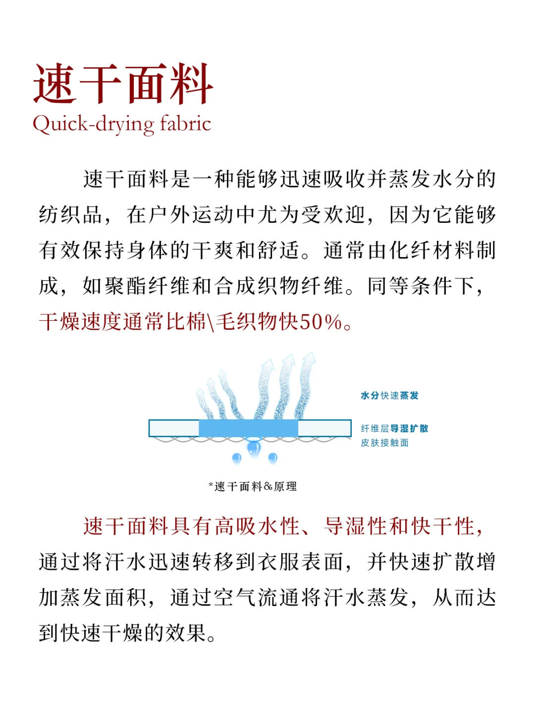 冲!服装人恶补充电丨30秒懂速干面料
